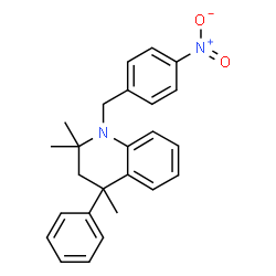 ChemSpider 2D Image | 2,2,4-Trimethyl-1-(4-nitrobenzyl)-4-phenyl-1,2,3,4-tetrahydroquinoline | C25H26N2O2
