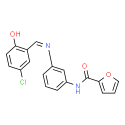 ChemSpider 2D Image | N-{3-[(Z)-(5-Chloro-2-hydroxybenzylidene)amino]phenyl}-2-furamide | C18H13ClN2O3