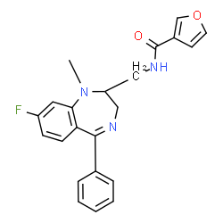 ChemSpider 2D Image | N-[(8-Fluoro-1-methyl-5-phenyl-2,3-dihydro-1H-1,4-benzodiazepin-2-yl)methyl]-3-furamide | C22H20FN3O2