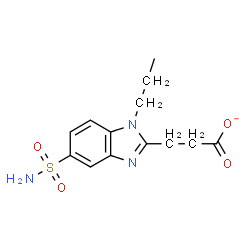 ChemSpider 2D Image | 3-(1-Propyl-5-sulfamoyl-1H-benzimidazol-2-yl)propanoate | C13H16N3O4S
