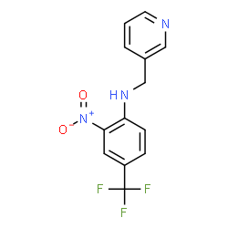 ChemSpider 2D Image | 2-Nitro-N-(3-pyridinylmethyl)-4-(trifluoromethyl)aniline | C13H10F3N3O2