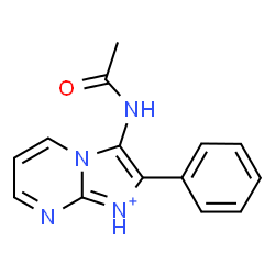 ChemSpider 2D Image | 3-Acetamido-2-phenylimidazo[1,2-a]pyrimidin-1-ium | C14H13N4O