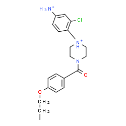 ChemSpider 2D Image | 1-(4-Ammonio-2-chlorophenyl)-4-(4-propoxybenzoyl)piperazin-1-ium | C20H26ClN3O2