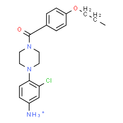 ChemSpider 2D Image | 3-Chloro-4-[4-(4-propoxybenzoyl)-1-piperazinyl]anilinium | C20H25ClN3O2