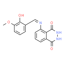 ChemSpider 2D Image | 5-[(Z)-(2-Hydroxy-3-methoxybenzylidene)amino]-2,3-dihydro-1,4-phthalazinedione | C16H13N3O4