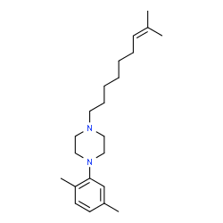 ChemSpider 2D Image | 1-(2,5-Dimethylphenyl)-4-(8-methyl-7-nonen-1-yl)piperazine | C22H36N2