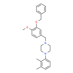 ChemSpider 2D Image | 1-[3-(Benzyloxy)-4-methoxybenzyl]-4-(2,3-dimethylphenyl)piperazine | C27H32N2O2