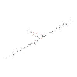 ChemSpider 2D Image | 2-[(10,11,13,14,16,17-Hexaiodooctadecanoyl)oxy]-3-[(9,10,12,13-tetraiodooctadecanoyl)oxy]propyl 2-(trimethylammonio)ethyl phosphate | C44H78I10NO8P