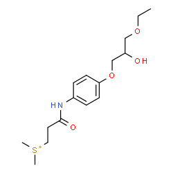 ChemSpider 2D Image | (3-{[4-(3-Ethoxy-2-hydroxypropoxy)phenyl]amino}-3-oxopropyl)(dimethyl)sulfonium | C16H26NO4S