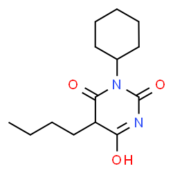 ChemSpider 2D Image | 5-Butyl-1-cyclohexyl-2,4,6(1H,3H,5H)-pyrimidinetrione | C14H22N2O3