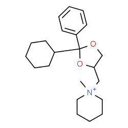 ChemSpider 2D Image | 1-[(2-Cyclohexyl-2-phenyl-1,3-dioxolan-4-yl)methyl]-1-methylpiperidinium | C22H34NO2