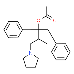 ChemSpider 2D Image | 3-Methyl-1,2-diphenyl-4-(1-pyrrolidinyl)-2-butanyl acetate | C23H29NO2