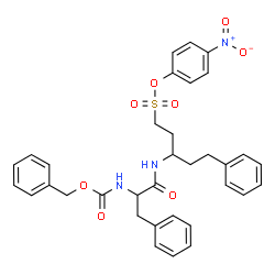 ChemSpider 2D Image | 4-Nitrophenyl 3-({N-[(benzyloxy)carbonyl]phenylalanyl}amino)-5-phenyl-1-pentanesulfonate | C34H35N3O8S