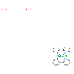 ChemSpider 2D Image | Bis(2,2'-bipyridine-kappa~2~N~1~,N~1'~)(dichloro)ruthenium dihydrate | C20H20Cl2N4O2Ru