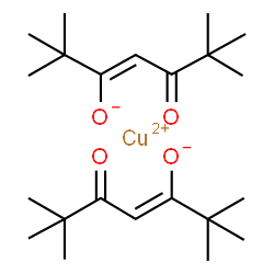 ChemSpider 2D Image | Copper(2+) bis[(3Z)-2,2,6,6-tetramethyl-5-oxo-3-hepten-3-olate] | C22H38CuO4