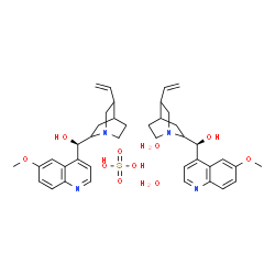 ChemSpider 2D Image | (R)-(6-methoxy-4-quinolyl)-(5-vinylquinuclidin-2-yl)methanol;(S)-(6-methoxy-4-quinolyl)-(5-vinylquinuclidin-2-yl)methanol;sulfuric acid;dihydrate | C40H54N4O10S