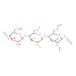 ChemSpider 2D Image | Methyl 4-O-methylhexopyranosyl-(1->4)-2,3,6-tri-O-methylhexopyranosyl-(1->4)-2,3,6-tri-O-ethylhexopyranoside | C29H54O16