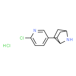 ChemSpider 2D Image | 2-(6-Chloro-3-pyridinyl)-7-azabicyclo[2.2.1]heptane hydrochloride (1:1) | C11H14Cl2N2