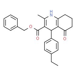 ChemSpider 2D Image | Benzyl 4-(4-ethylphenyl)-2-methyl-5-oxo-1,4,5,6,7,8-hexahydro-3-quinolinecarboxylate | C26H27NO3