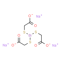 ChemSpider 2D Image | Trisodium 2,2',2''-(bismuthinetriyltrisulfanediyl)triacetate | C6H6BiNa3O6S3
