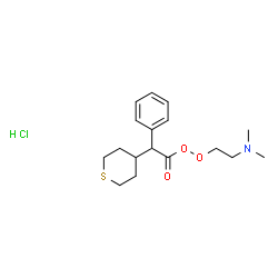 ChemSpider 2D Image | 2-(Dimethylamino)ethyl phenyl(tetrahydro-2H-thiopyran-4-yl)ethaneperoxoate hydrochloride (1:1) | C17H26ClNO3S