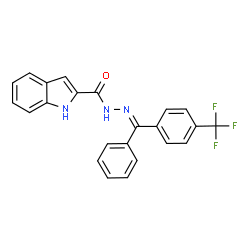 ChemSpider 2D Image | N'-{(E)-Phenyl[4-(trifluoromethyl)phenyl]methylene}-1H-indole-2-carbohydrazide | C23H16F3N3O