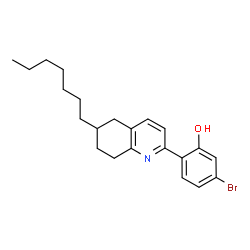 ChemSpider 2D Image | 5-Bromo-2-(6-heptyl-5,6,7,8-tetrahydro-2-quinolinyl)phenol | C22H28BrNO
