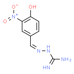 ChemSpider 2D Image | (2Z)-2-(4-Hydroxy-3-nitrobenzylidene)hydrazinecarboximidamide | C8H9N5O3