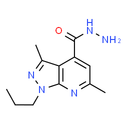 ChemSpider 2D Image | 3,6-dimethyl-1-propylpyrazolo[3,4-b]pyridine-4-carbohydrazide | C12H17N5O
