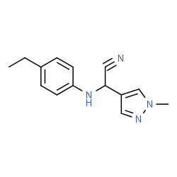 ChemSpider 2D Image | [(4-Ethylphenyl)amino](1-methyl-1H-pyrazol-4-yl)acetonitrile | C14H16N4