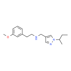 ChemSpider 2D Image | [2-(3-METHOXYPHENYL)ETHYL]({[1-(SEC-BUTYL)PYRAZOL-4-YL]METHYL})AMINE | C17H25N3O