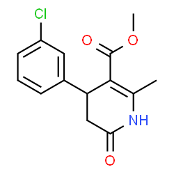 ChemSpider 2D Image | Methyl 4-(3-chlorophenyl)-2-methyl-6-oxo-1,4,5,6-tetrahydro-3-pyridinecarboxylate | C14H14ClNO3