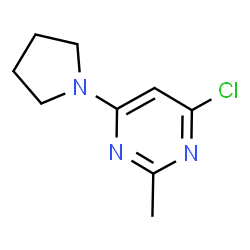 ChemSpider 2D Image | 4-Chloro-2-methyl-6-(1-pyrrolidinyl)pyrimidine | C9H12ClN3
