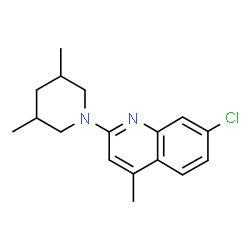 ChemSpider 2D Image | 7-Chloro-2-(3,5-dimethyl-1-piperidinyl)-4-methylquinoline | C17H21ClN2