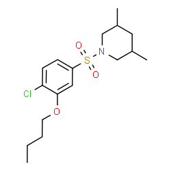 ChemSpider 2D Image | 1-[(3-Butoxy-4-chlorophenyl)sulfonyl]-3,5-dimethylpiperidine | C17H26ClNO3S