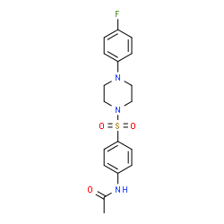 ChemSpider 2D Image | N-(4-{[4-(4-Fluorophenyl)-1-piperazinyl]sulfonyl}phenyl)acetamide | C18H20FN3O3S