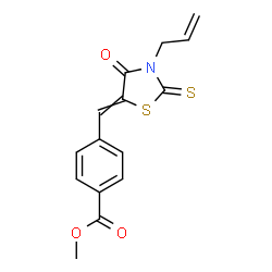 ChemSpider 2D Image | Methyl 4-[(3-allyl-4-oxo-2-thioxo-1,3-thiazolidin-5-ylidene)methyl]benzoate | C15H13NO3S2