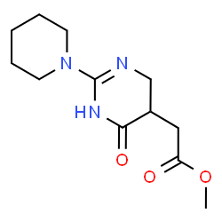ChemSpider 2D Image | Methyl 3,4,5,6-tetrahydro-4-oxo-2-(1-piperidinyl)-5-pyrimidineacetate | C12H19N3O3