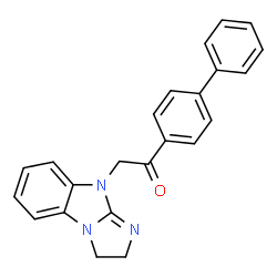 ChemSpider 2D Image | 2-(1,2-dihydroimidazo[1,2-a]benzimidazol-4-yl)-1-(4-phenylphenyl)ethanone | C23H19N3O