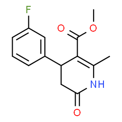 ChemSpider 2D Image | Methyl 4-(3-fluorophenyl)-2-methyl-6-oxo-1,4,5,6-tetrahydro-3-pyridinecarboxylate | C14H14FNO3