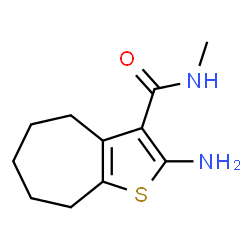 ChemSpider 2D Image | 2-Amino-N-methyl-5,6,7,8-tetrahydro-4H-cyclohepta[b]thiophene-3-carboxamide | C11H16N2OS