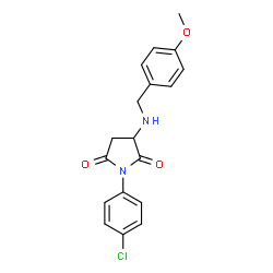 ChemSpider 2D Image | 1-(4-Chlorophenyl)-3-[(4-methoxybenzyl)amino]-2,5-pyrrolidinedione | C18H17ClN2O3
