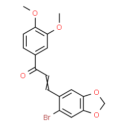 ChemSpider 2D Image | 3-(6-Bromo-benzo[1,3]dioxol-5-yl)-1-(3,4-dimethoxy-phenyl)-propenone | C18H15BrO5