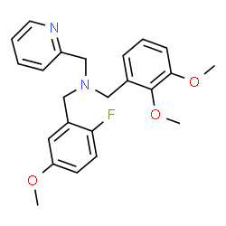 ChemSpider 2D Image | 1-(2,3-Dimethoxyphenyl)-N-(2-fluoro-5-methoxybenzyl)-N-(2-pyridinylmethyl)methanamine | C23H25FN2O3