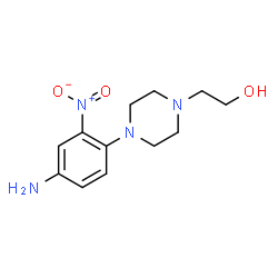 ChemSpider 2D Image | 4-(4-Amino-2-nitrophenyl)-1-piperazineethanol | C12H18N4O3