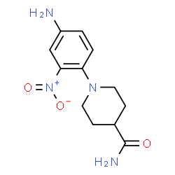 ChemSpider 2D Image | 1-(4-Amino-2-nitrophenyl)-4-piperidinecarboxamide | C12H16N4O3