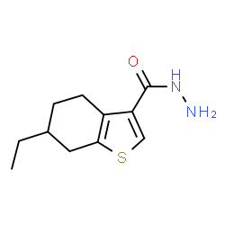 ChemSpider 2D Image | 6-Ethyl-4,5,6,7-tetrahydro-1-benzothiophene-3-carbohydrazide | C11H16N2OS