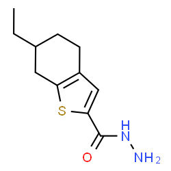 ChemSpider 2D Image | 6-Ethyl-4,5,6,7-tetrahydro-1-benzothiophene-2-carbohydrazide | C11H16N2OS