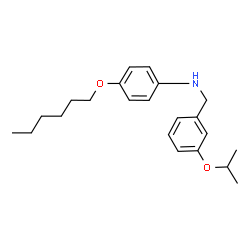 ChemSpider 2D Image | 4-(Hexyloxy)-N-(3-isopropoxybenzyl)aniline | C22H31NO2