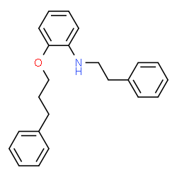 ChemSpider 2D Image | N-(2-Phenylethyl)-2-(3-phenylpropoxy)aniline | C23H25NO